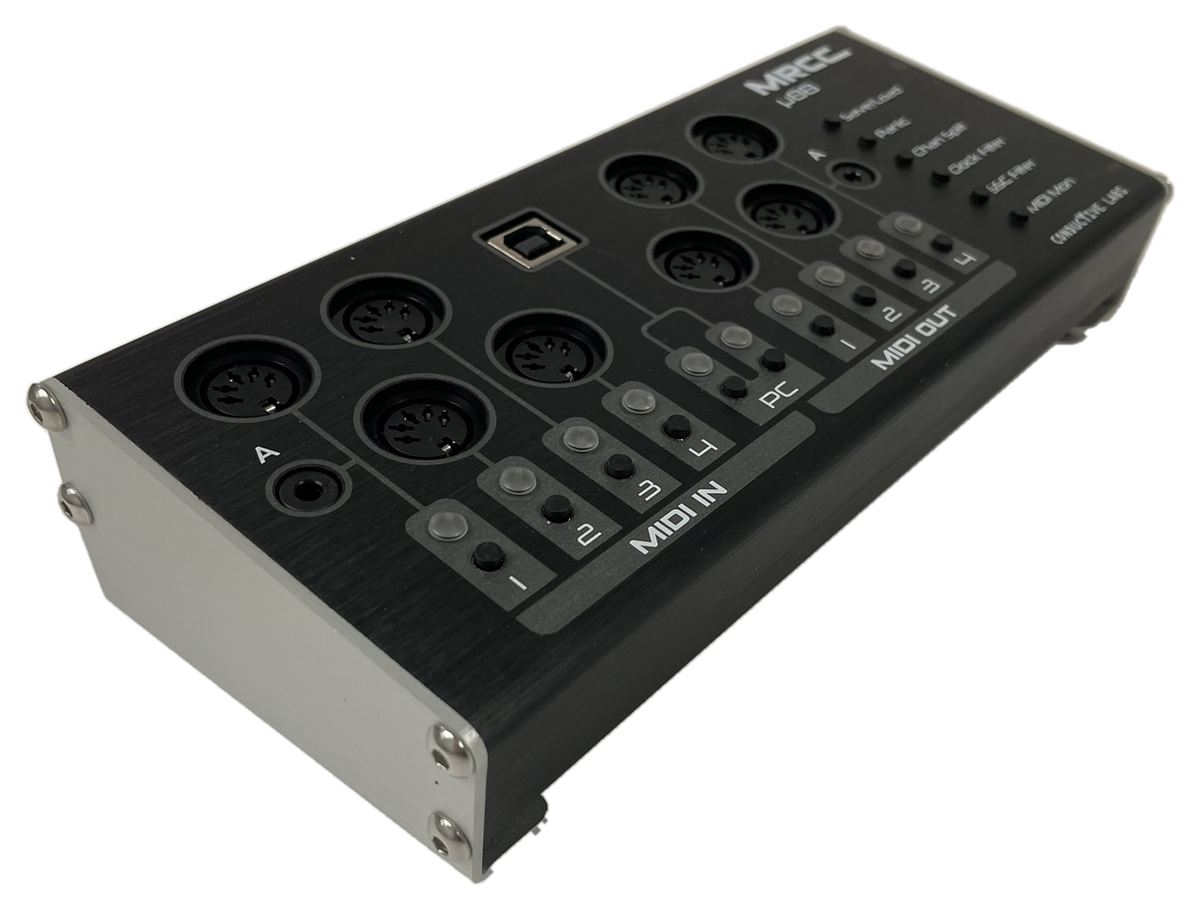 MRCC 880 angled view of the top panel jacks and buttons