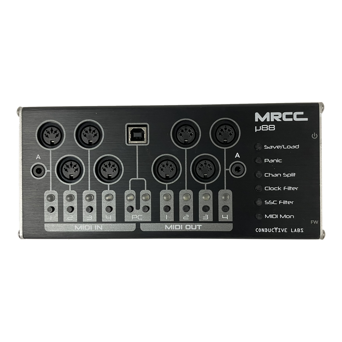 MRCC 880 MIDI router top panel with routing and function buttons