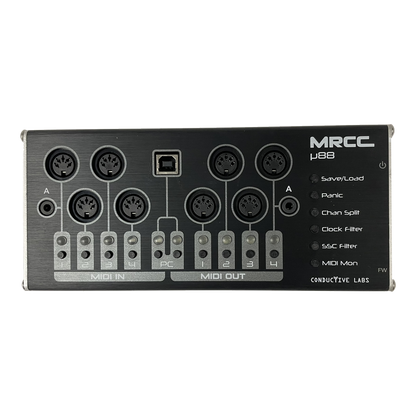 MRCC 880 MIDI router top panel with routing and function buttons