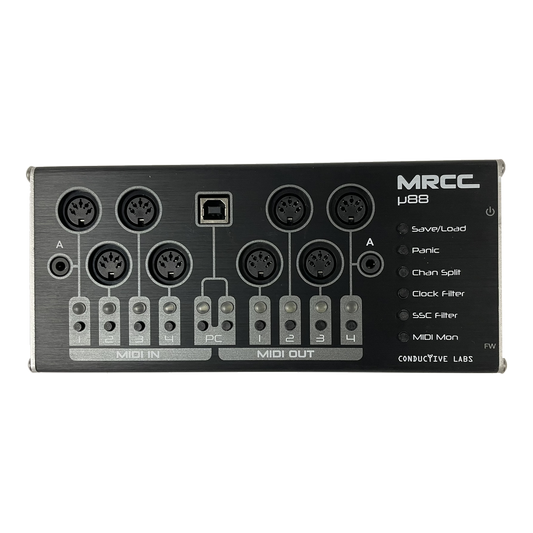 MRCC 880 MIDI router top panel with routing and function buttons